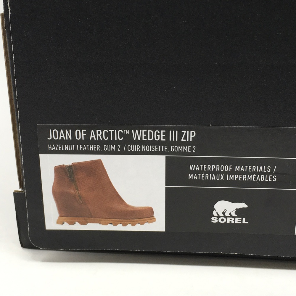 🔴SOLD Sorel Joan Of Arctic Wedge III Zip Boot Waterproof Shoe Hazelnut - Picture 10 of 11